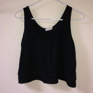 Black Lush Blouse Tank Top (Slightly cropped fit)